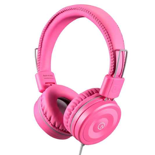 noot products Kids Headphones K22 Foldable Stereo Tangle-Free 5ft Long Cord 3.5mm Jack Plugin Wired On-Ear Headset for iPad/Amazon Kindle