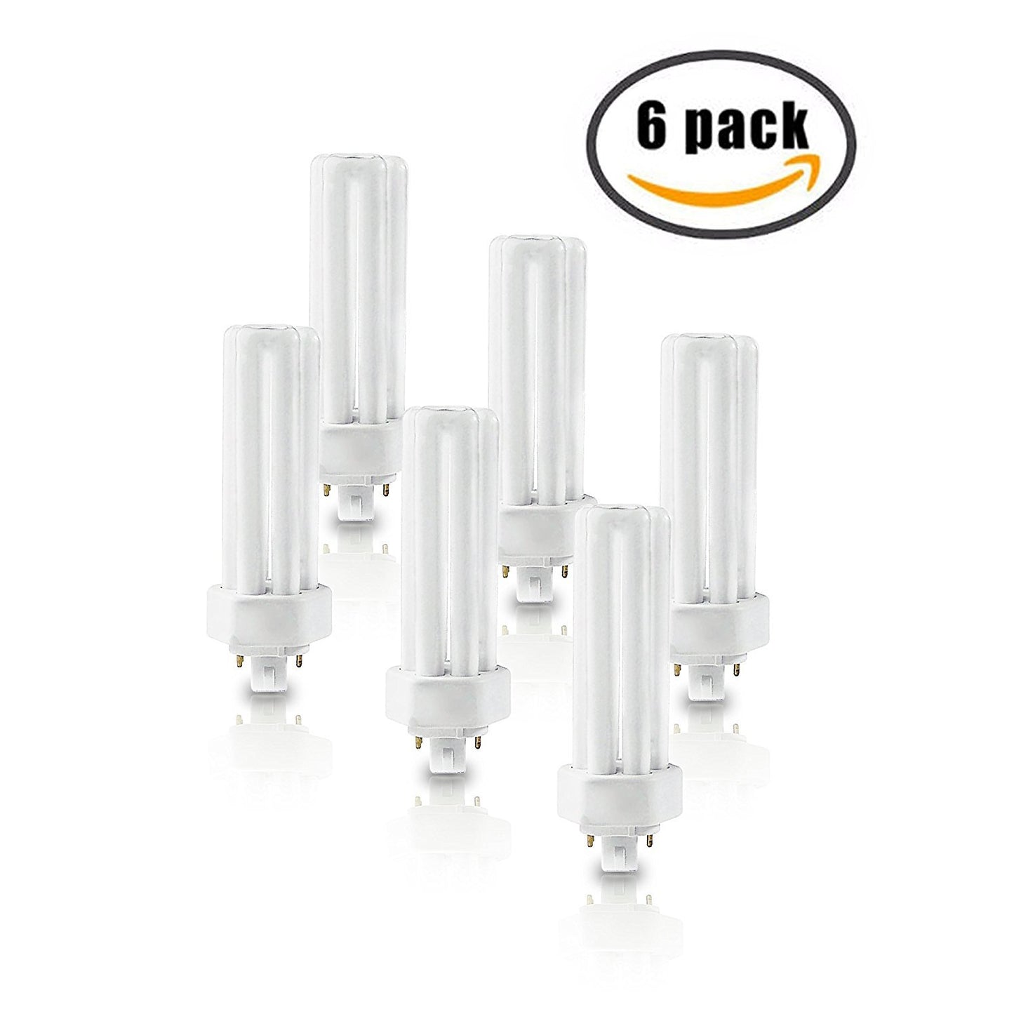 Circle PLT-26W 865 26-Watt Triple Tube Compact Fluorescent Bulb | GX24q-3 4-Pin | 6500K Daylight White | Replaces Sylvania CF26DT/E/IN/865 | 6-Pack