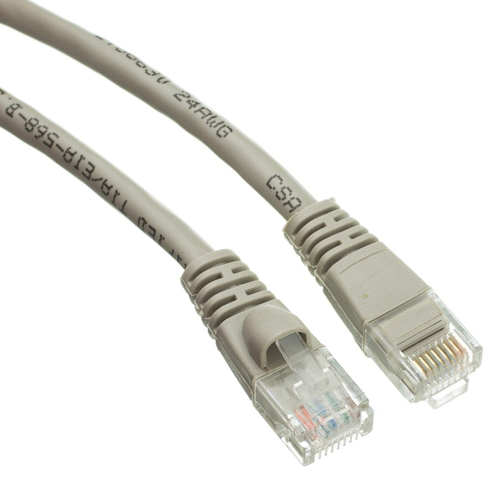 CableWholesale Cat5e UTP Ethernet Cable, Snagless Boot, PoE, 100 ft, Gray