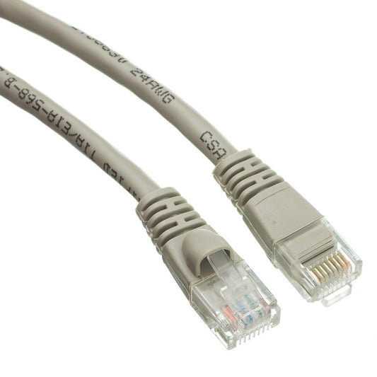 CableWholesale Cat5e UTP Ethernet Cable, Snagless Boot, PoE, 100 ft, Gray
