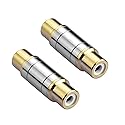Borsuer 2Pcs RCA Female to Female Coupler Gold Plated Video and Audio Female Adapters Barrel connectors Extend RCA Cables