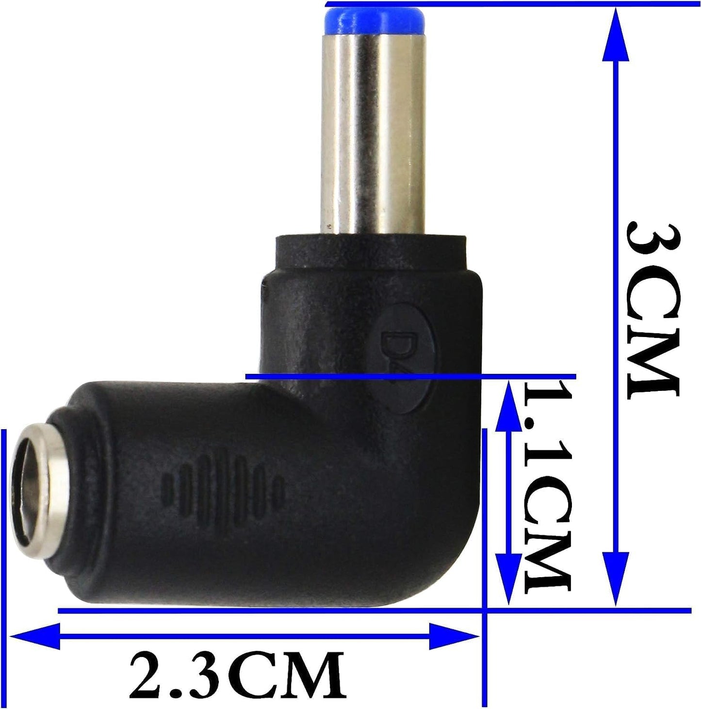 Traovien 2Pcs 5.5mm x 2.1mm Female to Male Plug 90 Degree Angle DC Power Converter Adapter for Universal Laptop Interface Power Cable Connector