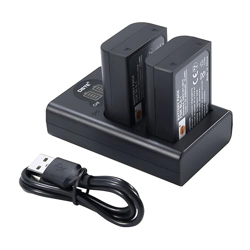 DSTE 2PCS BLX-1 BLX1 High Capacity Li-ion Battery + Dual LCD Battery Charger Compatible with Olympus OM System OM-1 OM-1 Mark II OM-3 Camera