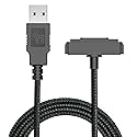 Nakedcellphone Charger for Sonim XP5/XP6/XP7, Brand Black [Rugged Braided] USB Charge/Sync Cable Cord [with Magnetic Contacts] for XP5700, XP6700