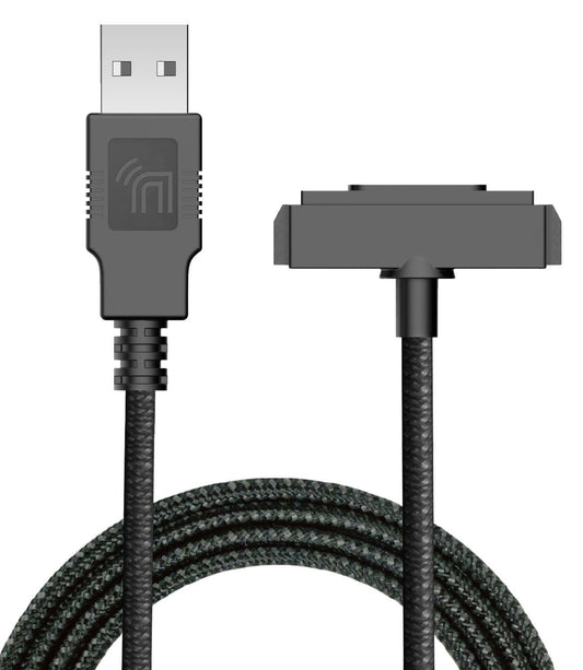 Nakedcellphone Charger for Sonim XP5/XP6/XP7, Brand Black [Rugged Braided] USB Charge/Sync Cable Cord [with Magnetic Contacts] for XP5700, XP6700