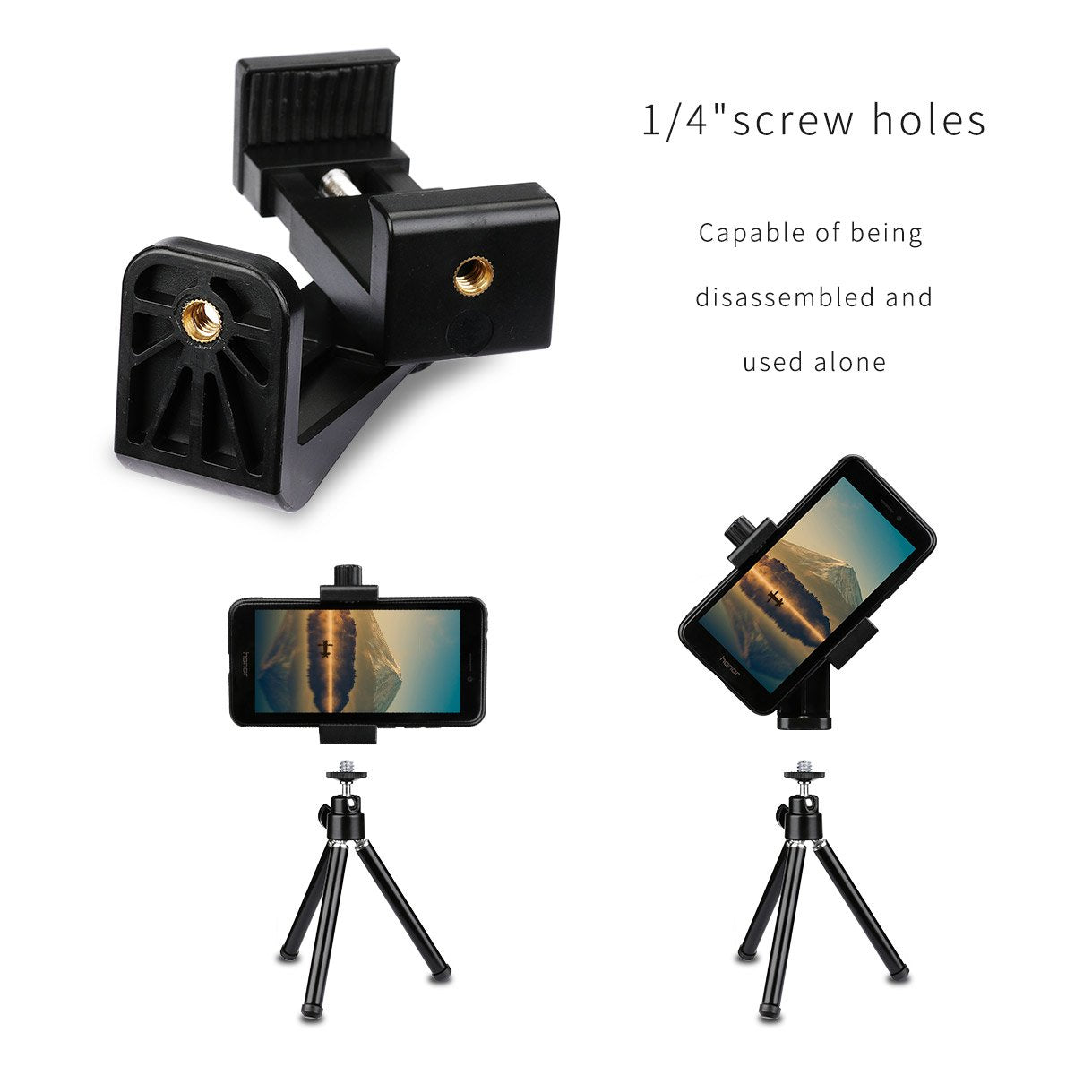 AFAITH Cell Phone Tripod Mount with Remote, Phone Holder Adapter Selfie Monopod with Adjustable Clamp for iPhone 16 15 14 13 12 11 Max Pro Phone X XR