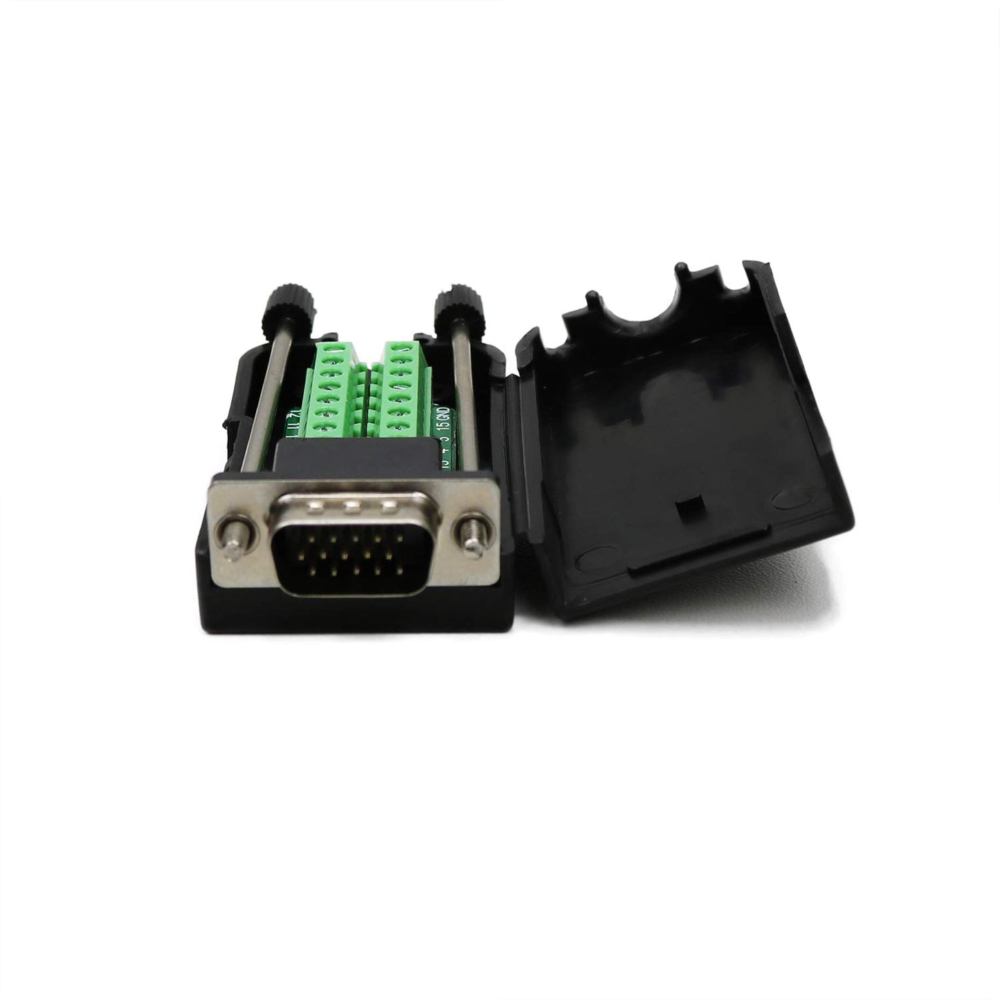 Twinkle Bay D-SUB DB15 Male 15Pin Jack Port to Terminal Breakout Board Connector 3Row Plug, DR15 VGA Male with Case