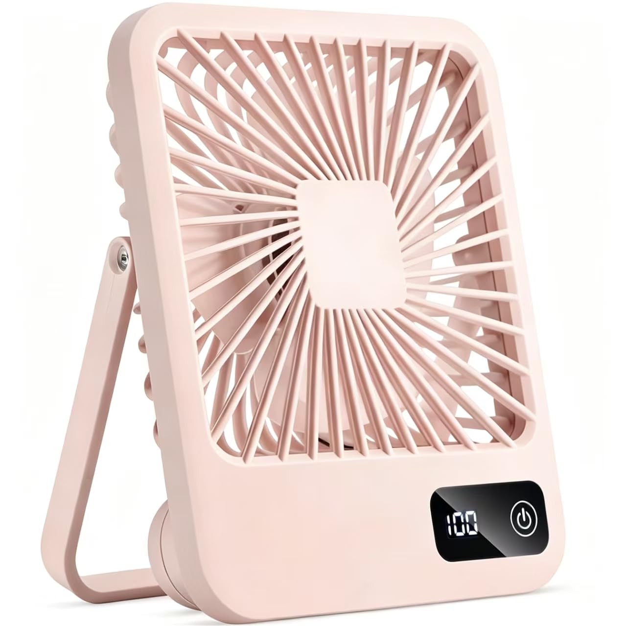 LeapVerse Portable Desk Fan, 3000mAh Battery Operated Personal Fan with 5 Wind Speeds, 180° Adjustable Foldable Small Table Fan, Ultra Quiet Type-C