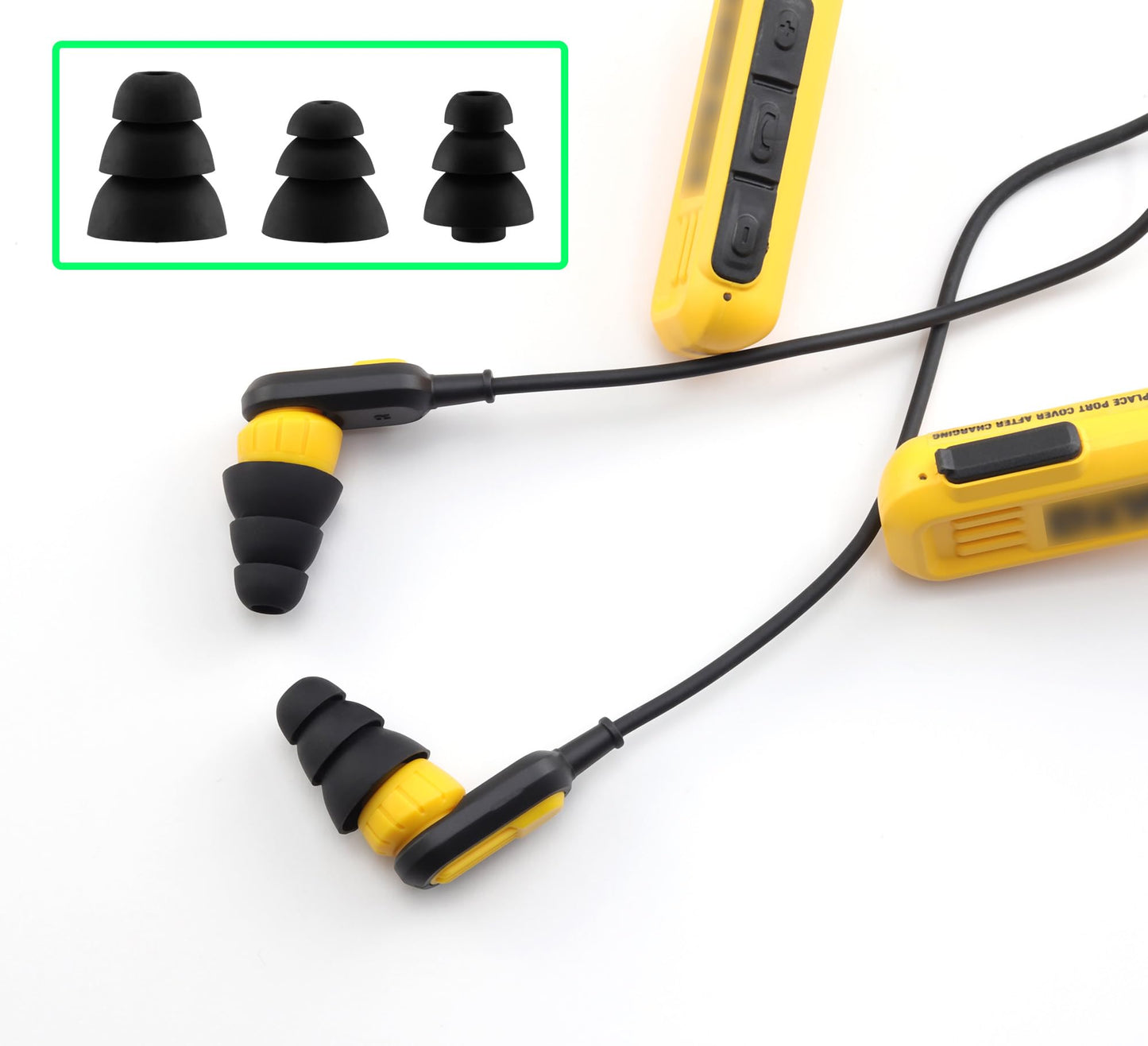 NANLANFAN Replacement Triple Flange Ear Tips for Dewalt Headphones, Compatible with Dewalt Heavy Duty/Heavy Duty 2-in-1 Bluetooth Neckband Headphones