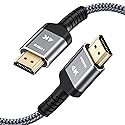 Highwings High-Speed 25 FT HDMI Cable, 18Gbps 2.0 Braided HDMI Cord, 4K HDR, HDR10, HDCP 2.2, ARC, Compatible with Roku TV/HDTV/PS5/Blu-ray