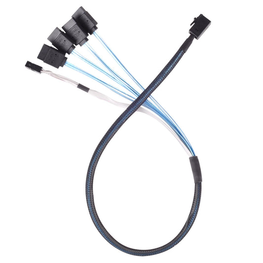 SilverStone Technology 36 Pin Minisas Sff-8643(Target) to SATA 7Pin(Host)+Sideband Cable 0.6M Components Other CPS05-RE