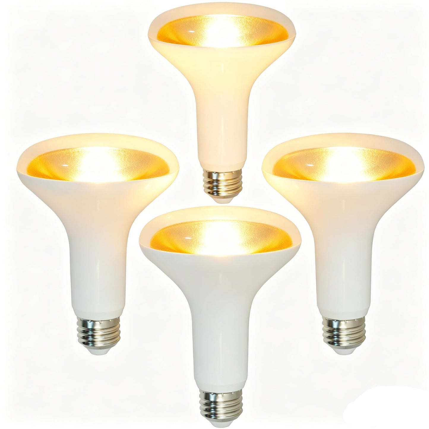 yayutelight 4 Pack BR30 LED Bulbs, Dimmable Flood Lights 100W Equivalent uses 15W 1350 Lumens, E26 Base Instant On (Warm White 3000K)