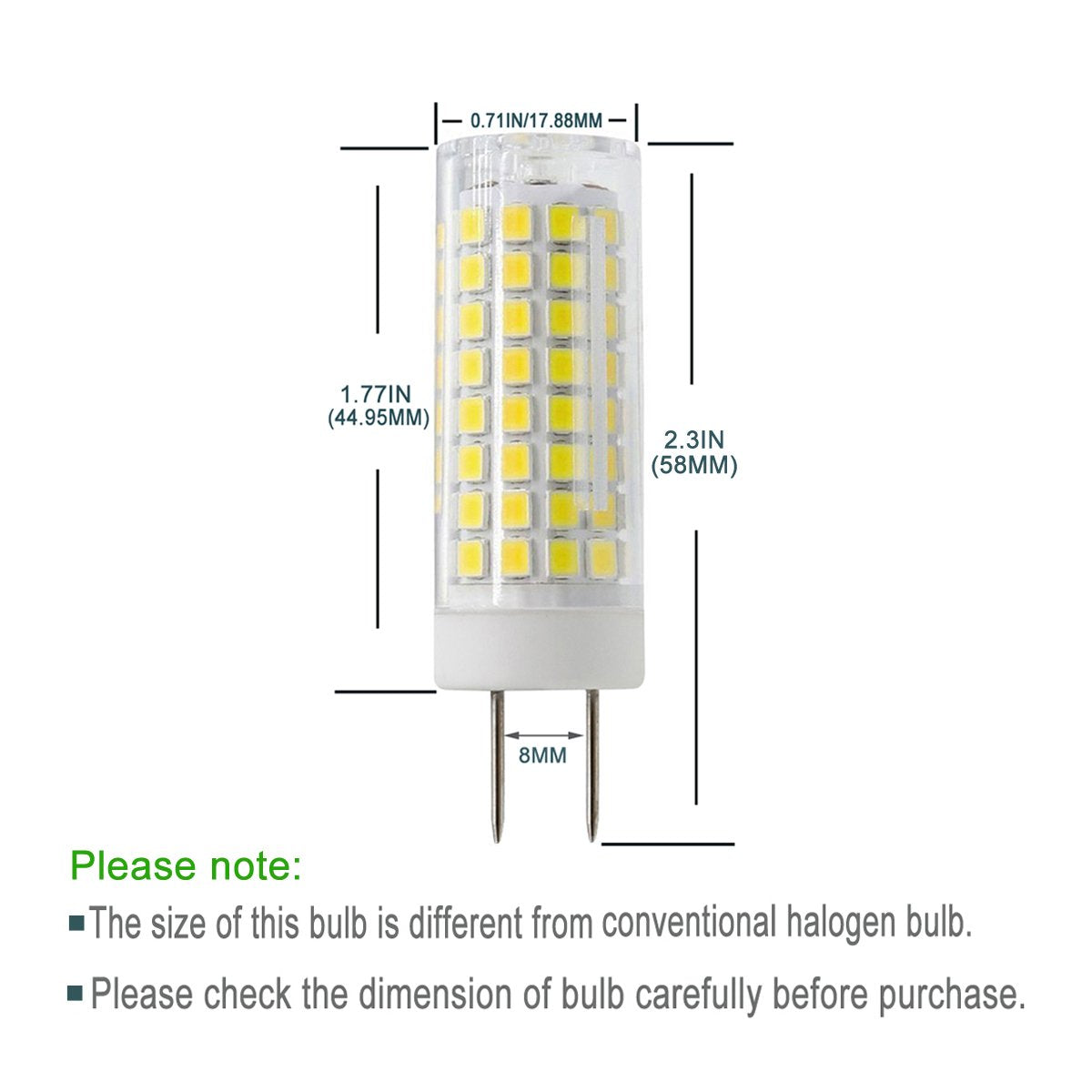 G MGY OLED LED GY8.6 Bulb,7W T4 G8 LED Bulb, 75W Halogen Bulb Replacement, GY8.6 Bi-pin Base Light Bulb, AC120V, for Under Counter Kitchen Lighting