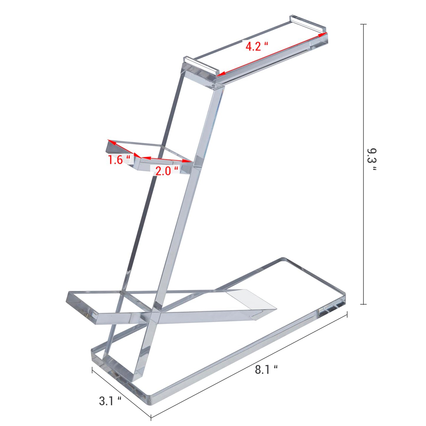 MyGift Premium 10mm Thick Clear Acrylic Gaming Headphone Headset Stand with 2 Controller Holder, Tabletop Universal Storage Rack for Game Accessories