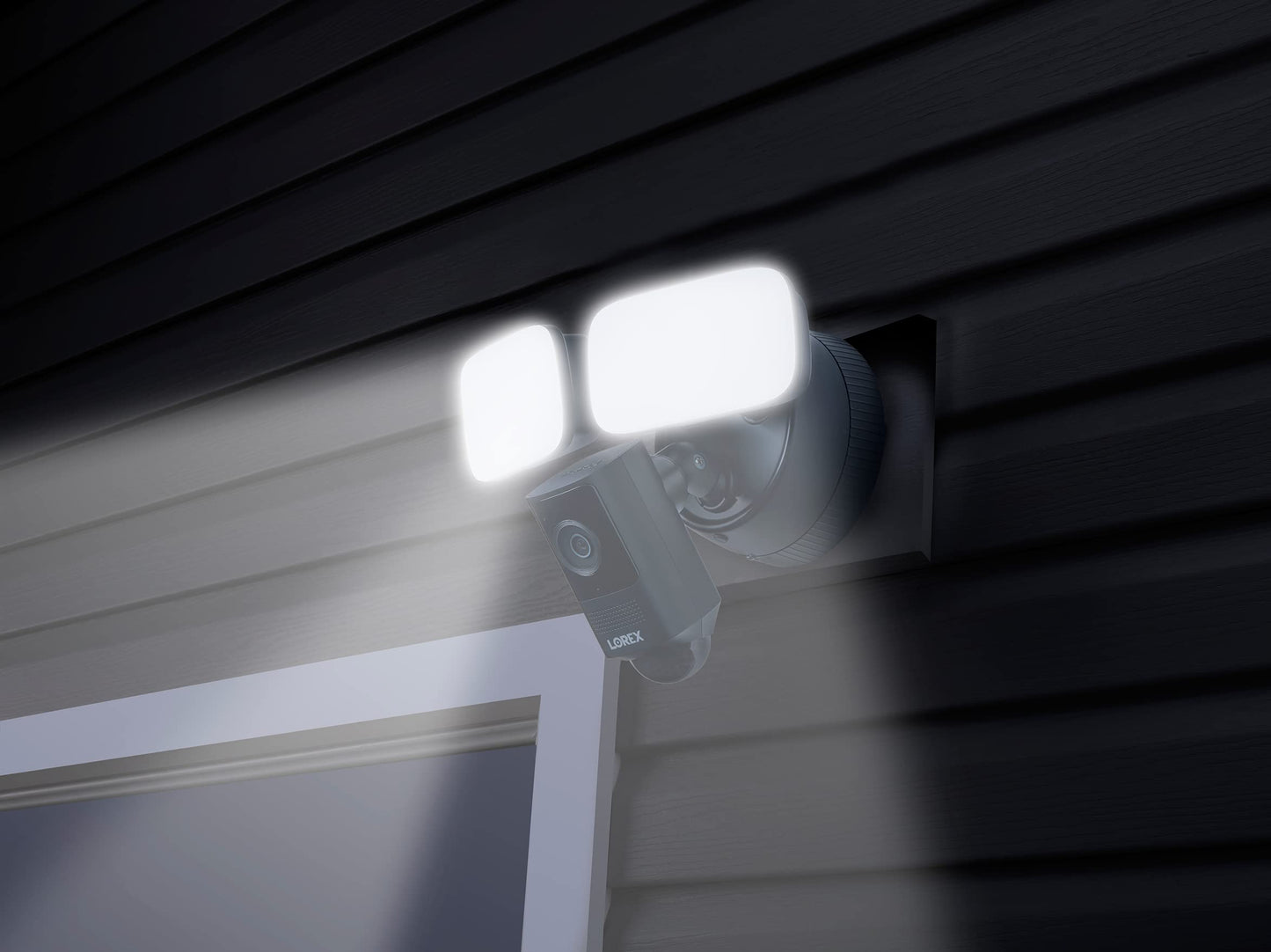 Lorex 2K Wi-Fi Floodlight Security Camera | Black | 32GB MicroSD Card Included | No Monthly Fee | Color Night Vision | Motion Detection | 2-Way Talk |