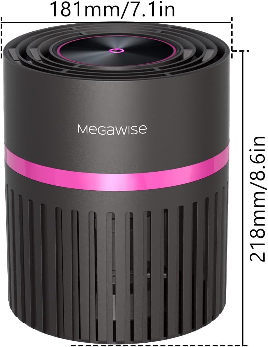 MEGAWISE Home Air Purifier, True HEPA, 6-Speed, for 215 sq ft