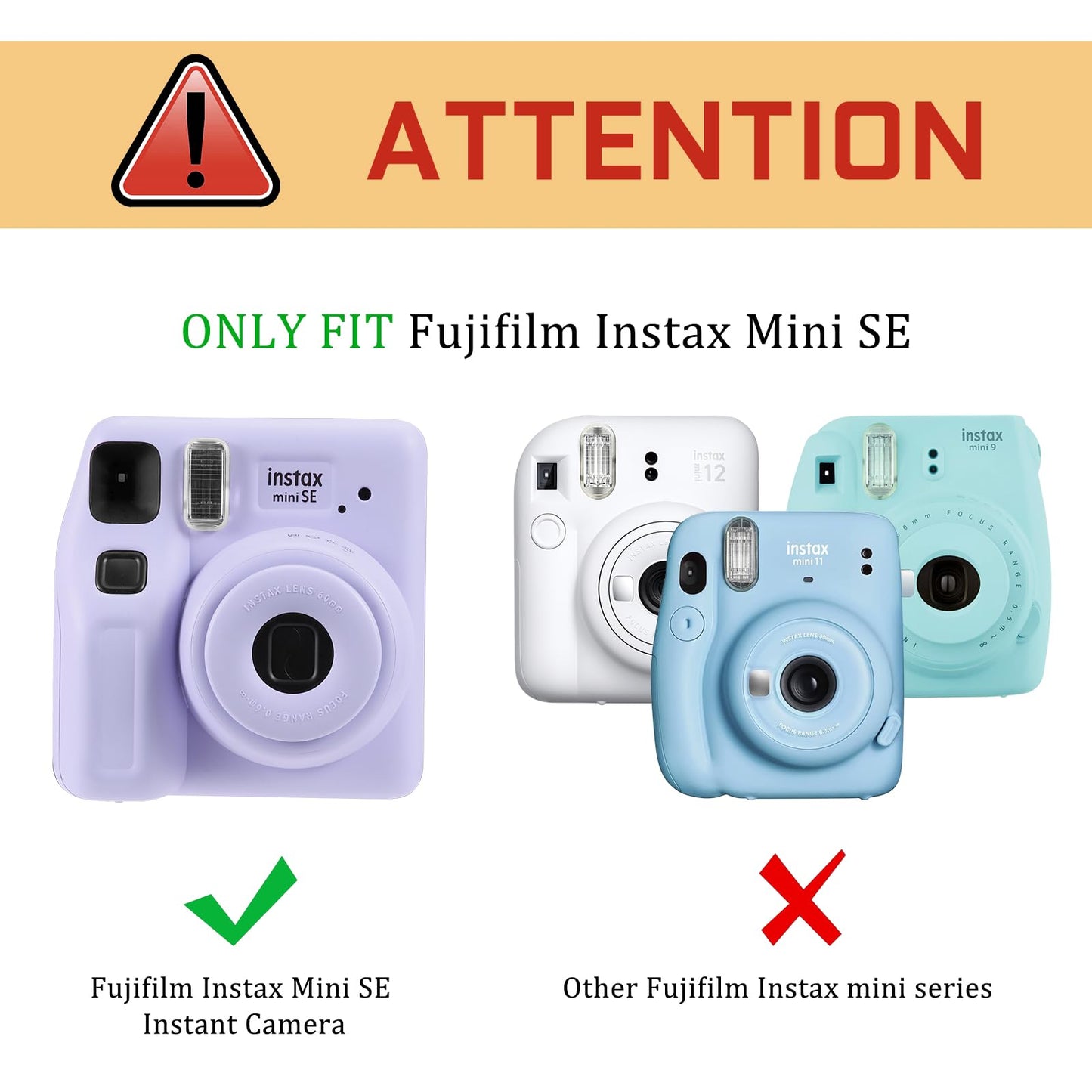 Fintie Protective Case for Fujifilm Instax Mini SE Instant Camera - Premium Vegan Leather Bag Cover with Removable Adjustable Strap, Lilac Marble
