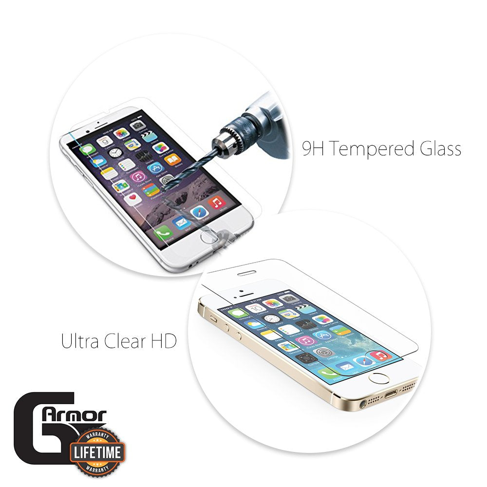 G-Armor 2 Pack Glass Screen Protector for iPhone SE 2nd & 3rd Generation