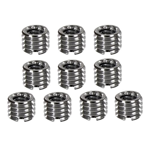 Foto&Tech Metal 1/4 inch to 3/8 inch Tripod Thread Adapter, Easy Mount Convert Screw Adapter for Tripod Monopod Ballhead, Reducer Bushing for Camera