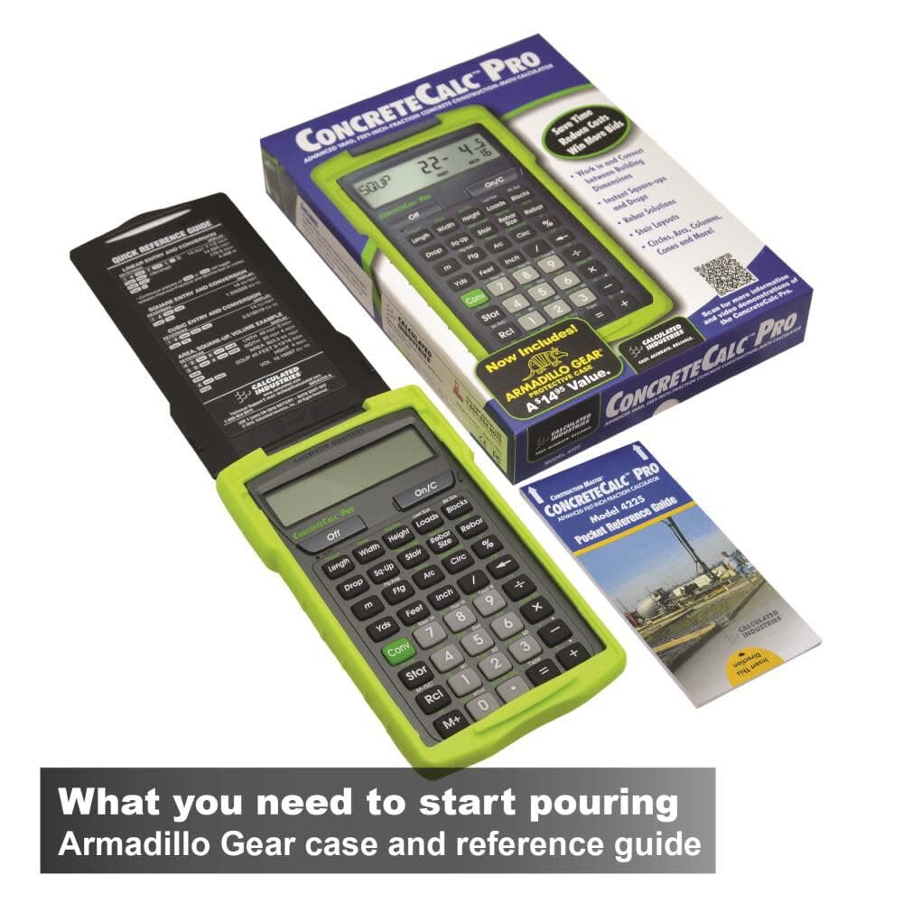 Calculated Industries 4225 ConcreteCalc Pro Advanced Feet-Inch-Fraction, Metric Construction-Math Calculator Tool for Concrete, Masonry, Paving