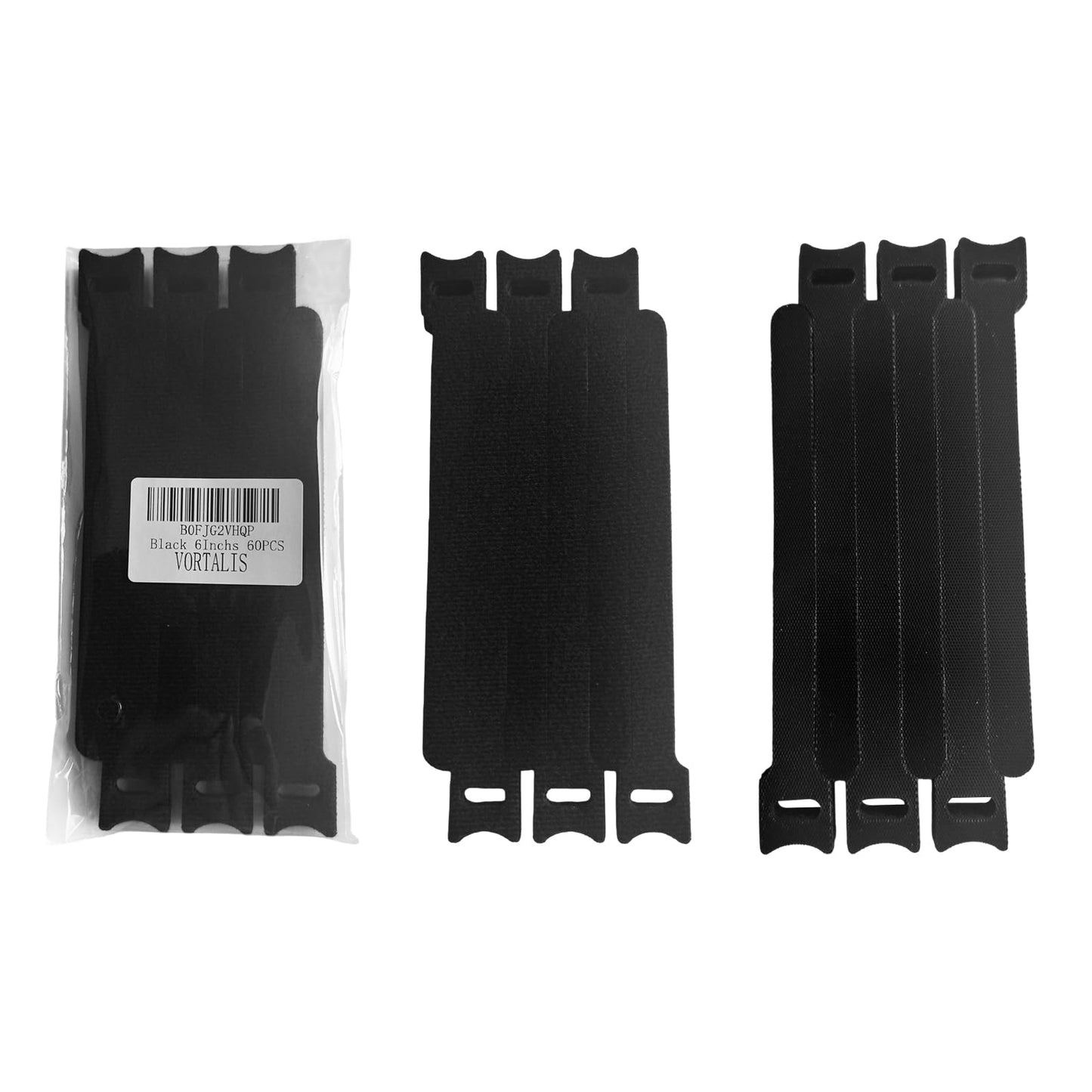 6 Inches Black Reusable Cable Ties,Multi-purpose Adjustable Cord Straps, Cable Organizer,Cord Wrap and Hook Loop Cords Management,Adjustable Cord Ties