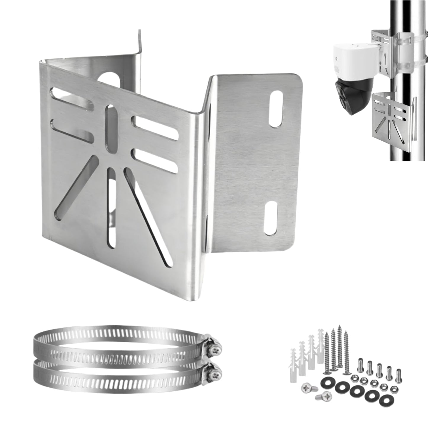 CTXSumTec Stainless Steel Corner Mount for SoloCam S340 | Rust-Proof Exterior Wall Bracket for PTZ & Solar Security Cameras | 90° Angle Design