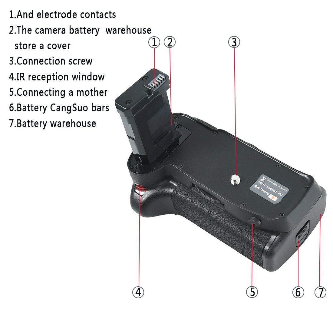 DSTE Pro IR Remote MB-D31 Vertical Battery Grip + 2X EN-EL14 EN-EL14A Compatible with Nikon D3100 D3200 D3300 D5300 SLR Digital Camera