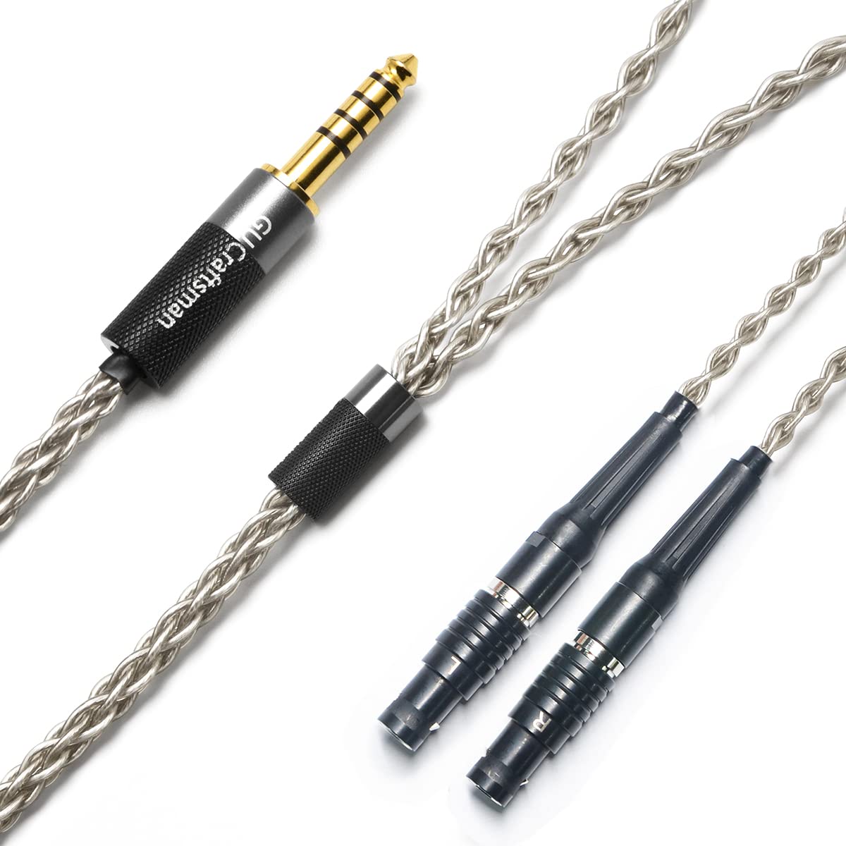 GUCraftsman 6N Single Crystal Silver Upgrade Headphones Cable 4Pin XLR/2.5mm/4.4mm Balance Headphone Upgrade Cable for Focal Utopia (4.4mm Plug)