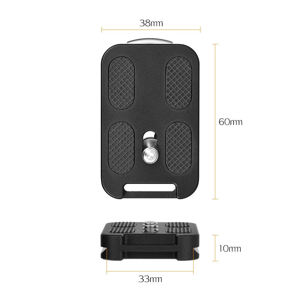 Andoer 60mm Quick Release Plate for Arca-Swiss Tripod Ball Head, with Attachment Loop