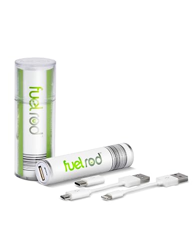 FuelRod Portable Charger Kit - Pack of 2 - Includes All Cables & Adapters Compatible with All Tablets & Smart Phones, Rechargeable Backup Power Bank