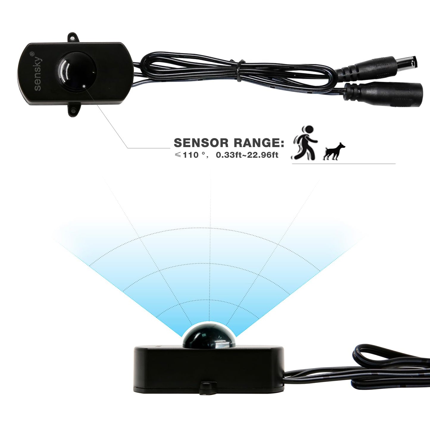 SENSKY BS010H DC 12V to 30V 3A Mini Pir Motion Sensor Switch,Occupancy Sensor Switch for Kitchen Cabinet, Pantry, Closet led Lighting (Delay Time