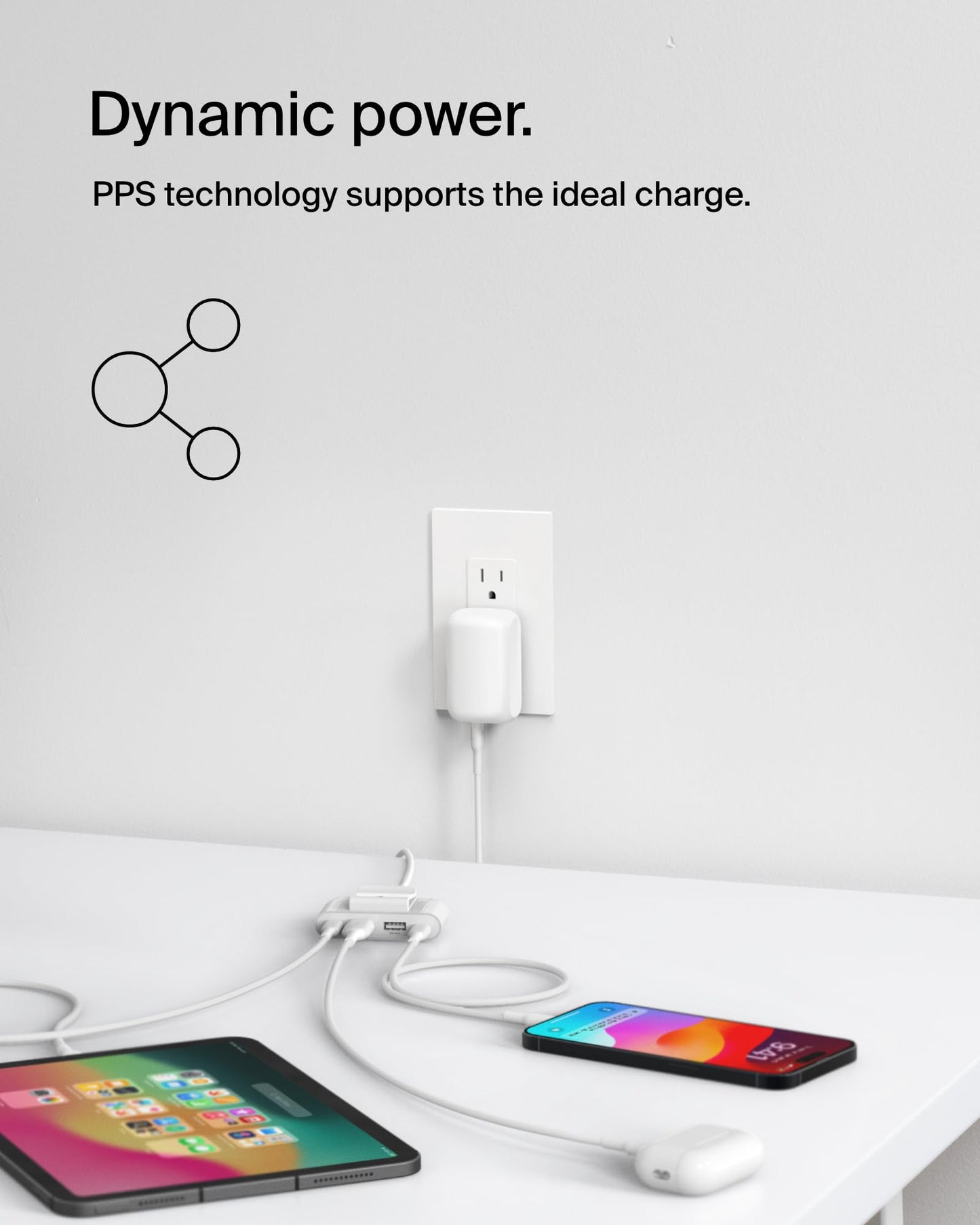 Belkin Dual Port Charger Block 42W - USB-C to Lightning Cable Included - USB-C + USB-A Charger Super Fast Charging - Compatible with Apple iPhone