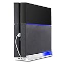 KlsyChry Vertical Stand for PS4 White, Blue Light Base Led Bracket Mount Holder Stand for PS4 PlayStation 4 Console with 3 USB Hub Ports -White