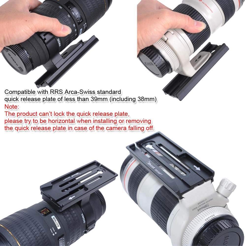 iShoot Clamp Converter Adapter for Convert 39mm Arca-Swiss Fit Camera Quick Release Plate to Compatible with Manfrotto Gitzo Tripod Fluid Head