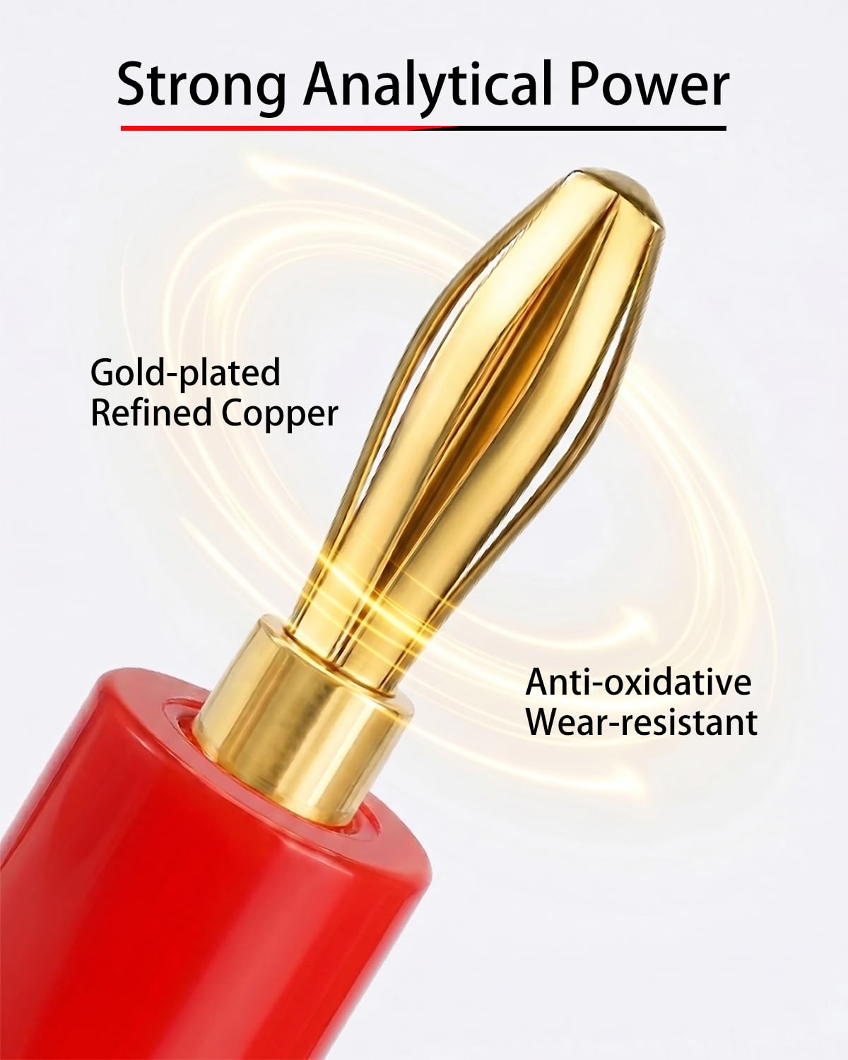 Zylveron Banana Plugs, Solderless 24K Gold Plated 4mm Speaker Wire Connectors | 6 Pairs / 12 Pcs Dual-Screw Type for Home Theater, Wall Plates