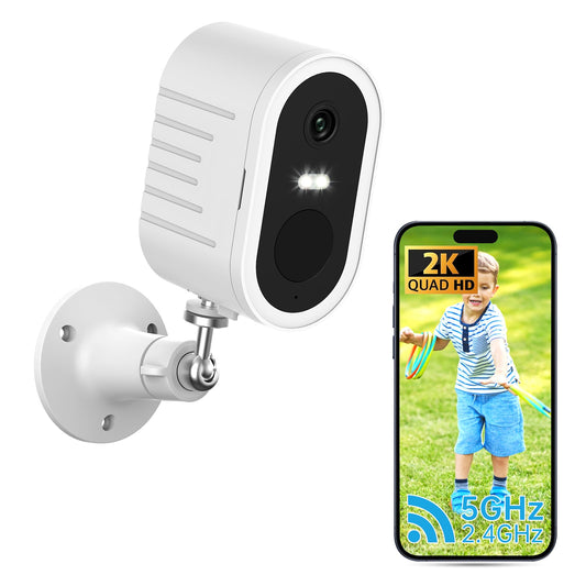 Recmoment Security Cameras Wireless Outdoor,2K Color Night Vision AI Motion Detection Spotlight Siren Alarm,5G/2.4G WiFi Home Indoor Camera Two-Way
