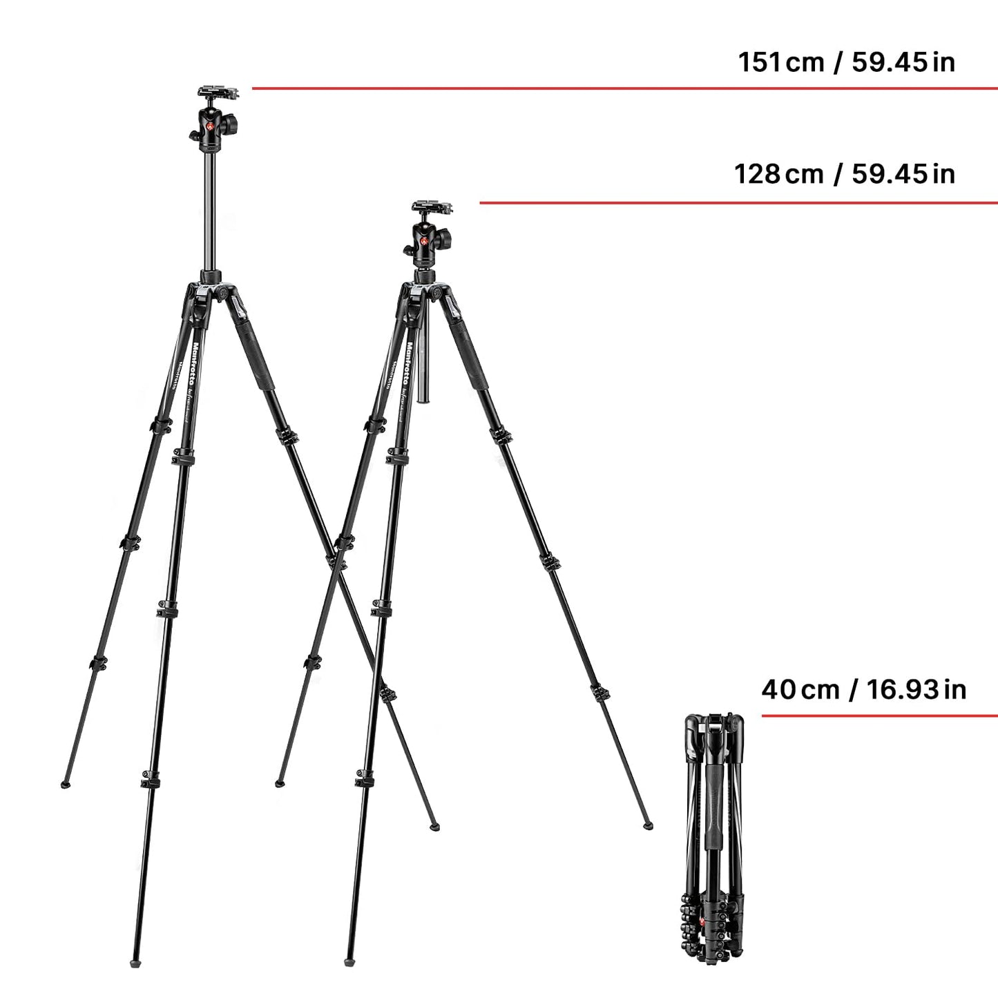 Manfrotto Befree Advanced Camera Tripod with Lever Closure, Portable and Compact Travel Tripod Kit with Ball Head, Aluminum Tripod for DSLR Reflex