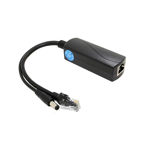 Active PoE Splitter 12V 2A Output, IEEE 802.3af/at Standard 10/100Mbps Power Over Ethernet Splitter for Security IP Camera DC Jack (PS5712AT Black)