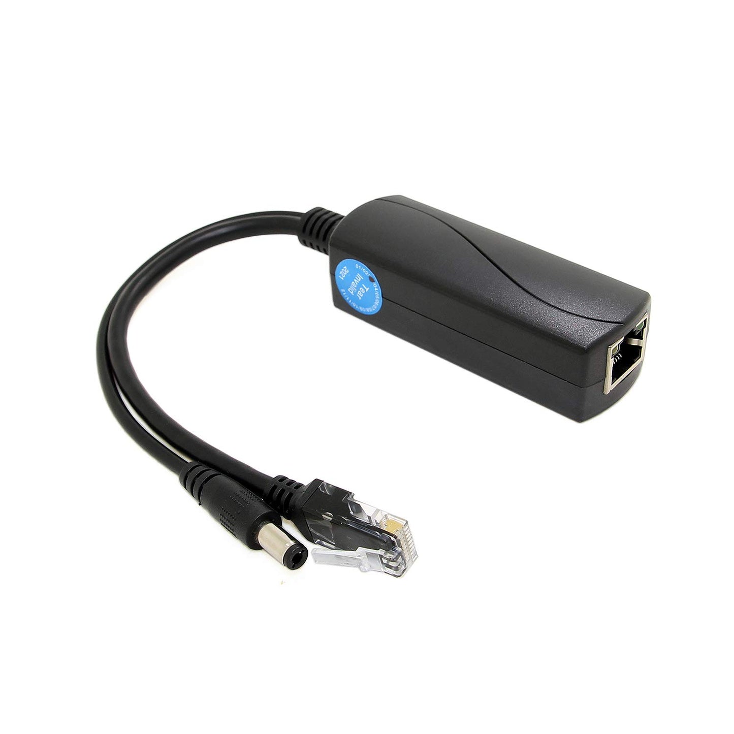 Active PoE Splitter 12V 2A Output, IEEE 802.3af/at Standard 10/100Mbps Power Over Ethernet Splitter for Security IP Camera DC Jack (PS5712AT Black)