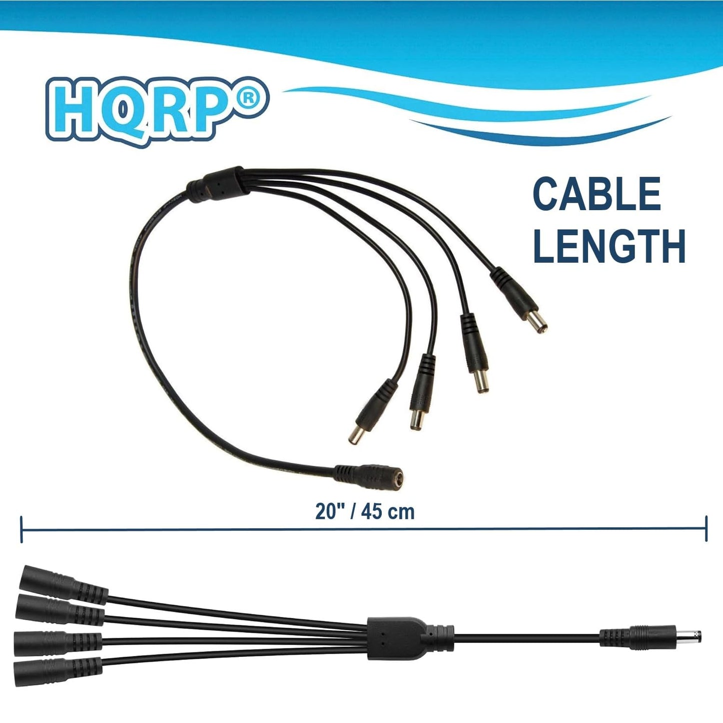 HQRP DC Female to 4 Male Power Splitter Cable for Q-See Security System Model: QT578-8C2 / QC828-4C9-2 / QT728-4G7-1 / QT5682-8K8