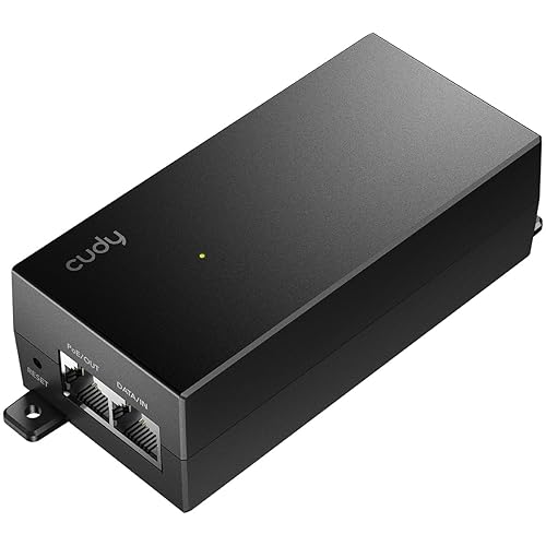 Cudy New 30W Gigabit PoE Injector Adapter, 30W,10/100/1000Mbps RJ-45, IEEE 802.3af / 802.3at Compliant, up to 100 Meters (325 Feet), PoE200