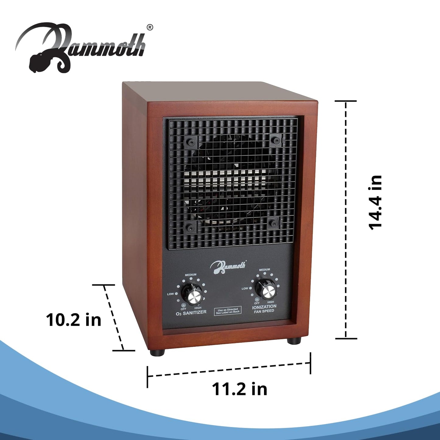 Mammoth Ion and Ozone Generator 3000 mg/hour, Adjustable up to 3,500 SqFt Ionizer & Deodorizer Ozone Odor Eliminator- Ozone Machine Wooden Design