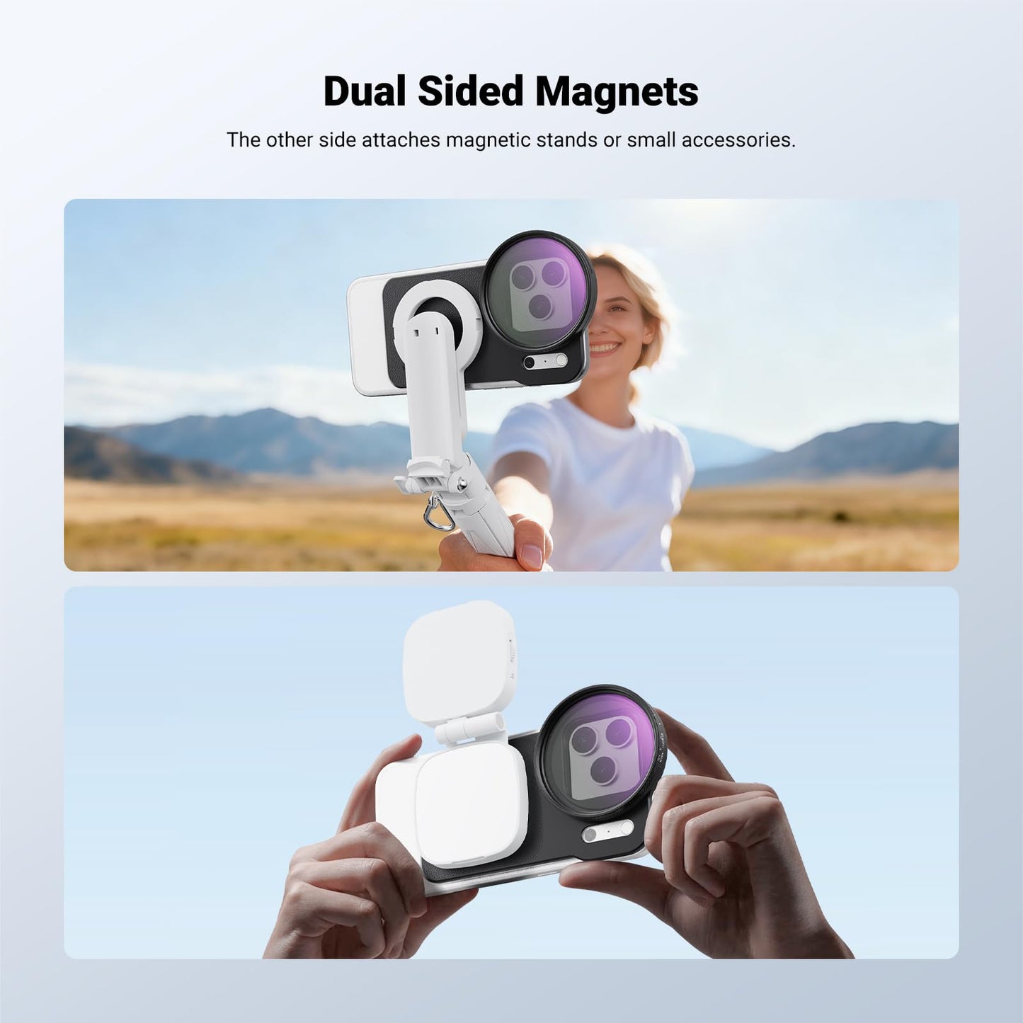 NEEWER 6.9" Magnetic Phone Lens Filter Mount Adapter Backplate Accessories with 67mm Variable Neutral Density Filter (ND 2-32) Compatible with MagSafe