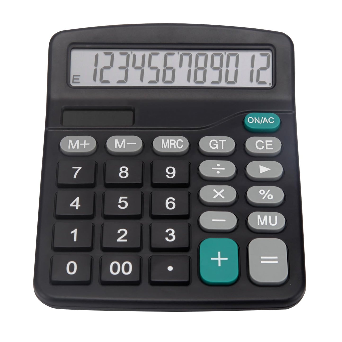 Desk Calculator, Basic Office Calculator with 12 Digits Large Display, Dual Solar Power and Battery, 4 Function Simple Calculation, Big Button