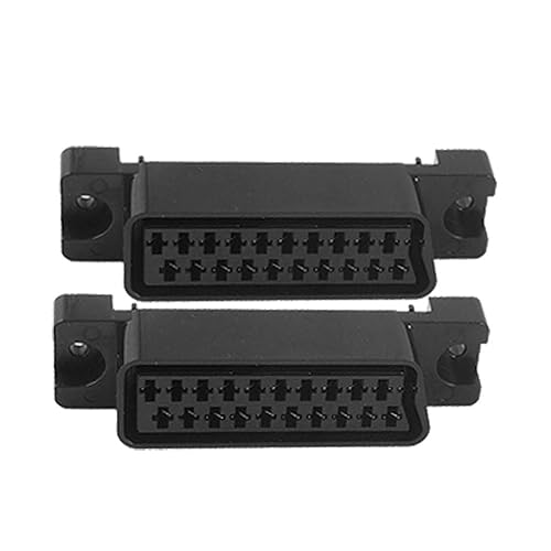 uxcell 2 Pcs Dual Row Pin 21 Way PCB Mount Scart Socket CS-102
