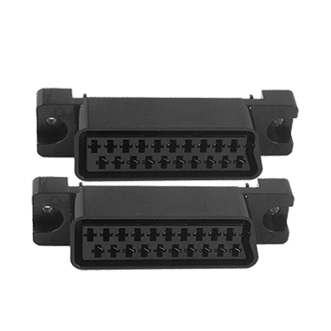uxcell 2 Pcs Dual Row Pin 21 Way PCB Mount Scart Socket CS-102