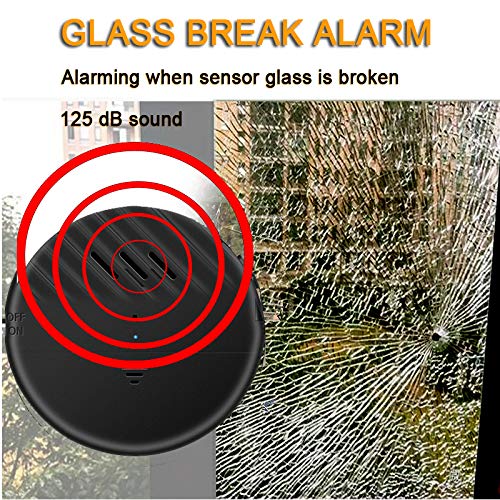 EverNary Window Vibration Alarm,5Pack-125dB Loud Ultra-Slim Anti-Theft Alarm for Door and Window Glass Break Sensor Alert with Adjustable Sensitivity