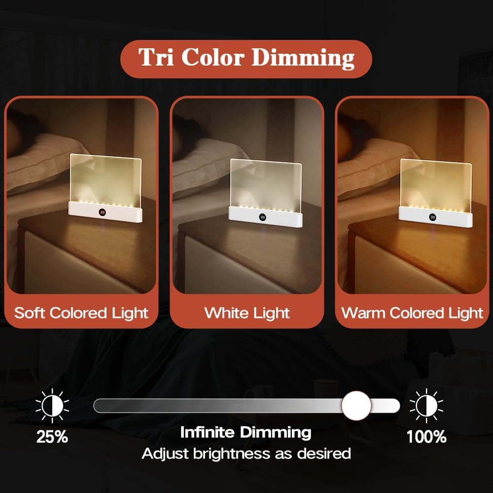 xolvun Smart Reading Light, 2026 Upgrade Rechargeable Clear LED Flat Book Light with 3 Colors & Timer, Book Page Light with Brightness Adjustment