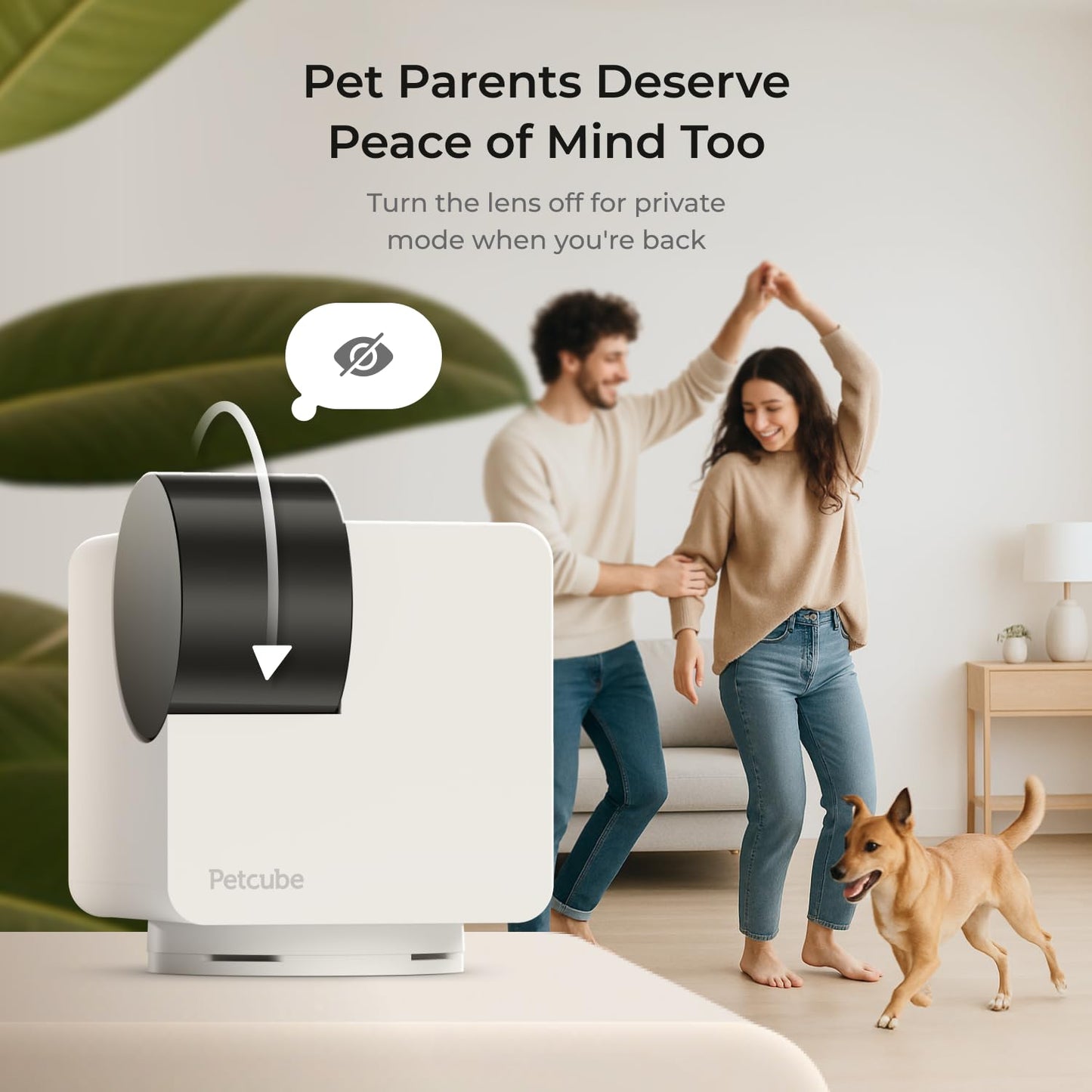 Petcube Cam 360 Camera Interactive WiFi Pet and Home Security Pan-Tilt Camera with Phone App, 1080p HD Video, 360° Rotation, Night Vision, AI Alerts
