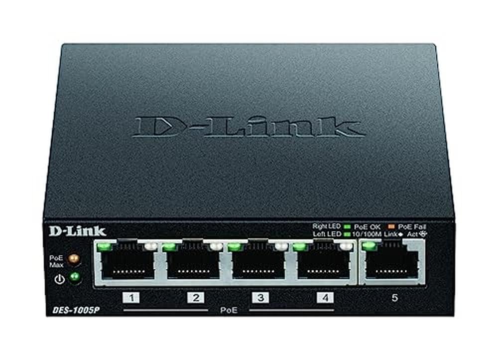 D-Link - Desktop Switch D-Link DES-1005P 4 x RJ45 1 x PoE